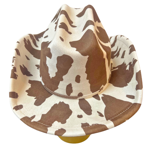 Kids Cowprint Western Vegan Suede